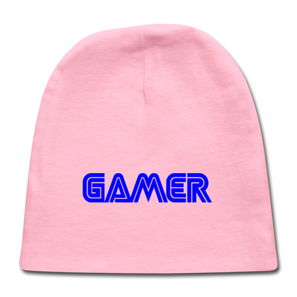 Gamer Word Text Art Baby Cap - light pink