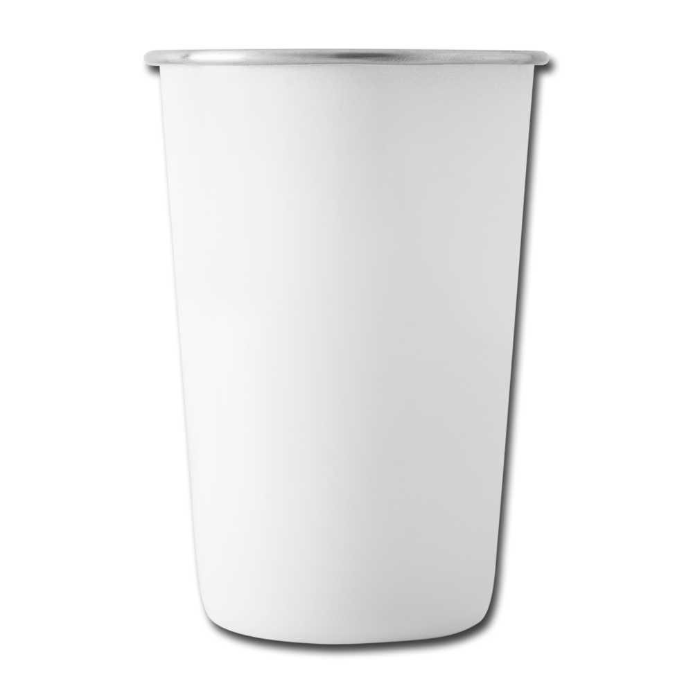 Customizable Stainless Steel Pint Cup add your own photos, images, designs, quotes and more - white