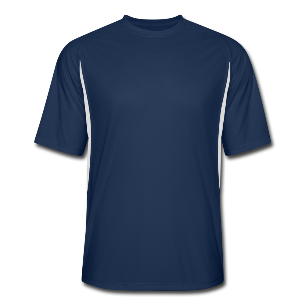 Customizable Men’s Cooling Performance Color Blocked Jersey add your own photos, images, designs, quotes and more - navy/white
