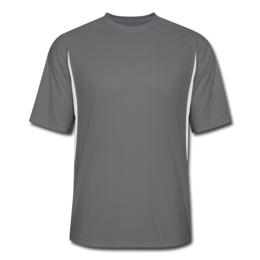 Customizable Men’s Cooling Performance Color Blocked Jersey add your own photos, images, designs, quotes and more - dark gray/white