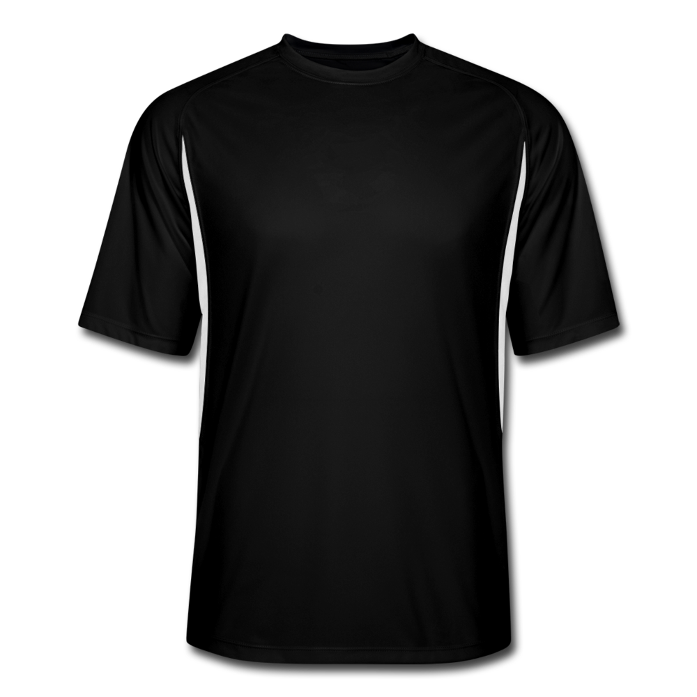 Customizable Men’s Cooling Performance Color Blocked Jersey add your own photos, images, designs, quotes and more - black/white