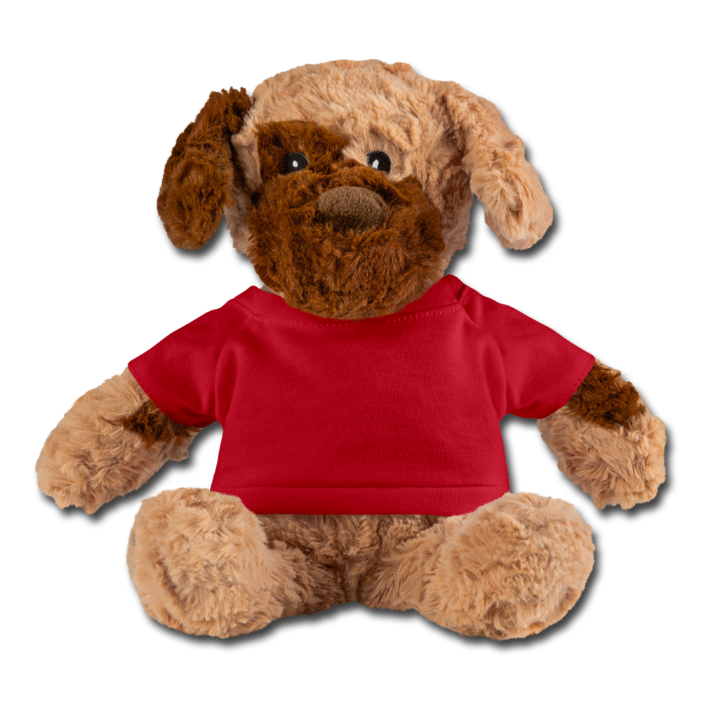 Customizable Dog Plush add your own photos, images, designs, quotes and more - red