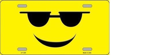 SUNGLASSES COOL SMILEY NOVELTY METAL LICENSE PLATE