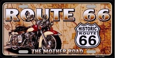 ROUTE 66 MOTHER ROAD METAL NOVELTY LICENSE PLATE