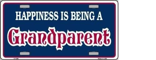 HAPPINESS BEING GRANDPARENT METAL NOVELTY LICENSE PLATE