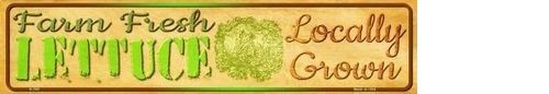 FARM FRESH LETTUCE METAL MINI STREET SIGN