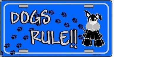 DOGS RULE NOVELTY METAL LICENSE PLATE