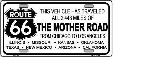 ROUTE 66 MOTHER ROAD NOVELTY METAL LICENSE PLATE