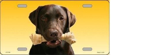 CHOCOLATE LABRADOR RETRIEVER DOG METAL NOVELTY LICENSE PLATE